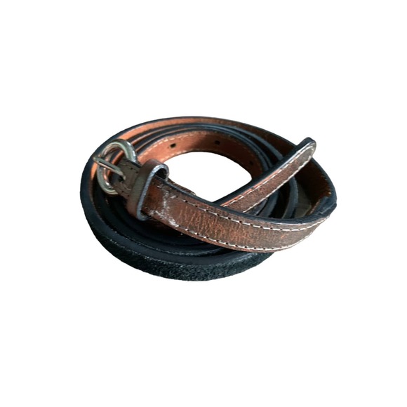 Loft Womens Brown Suede Genuine Leather Belt 5 Holes Size L - Picture 2 of 6